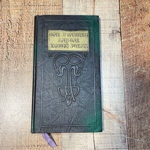 Vintage One Hundred and One Famous Poems Embossed Leather Poetry Book Collector